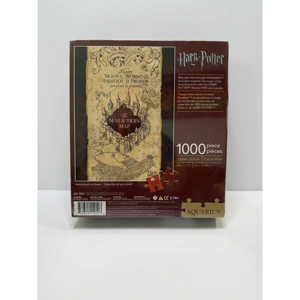 Harry Potter Marauder's Map 1000 Piece Jigsaw Puzzle Aquarius 65-901 Sealed